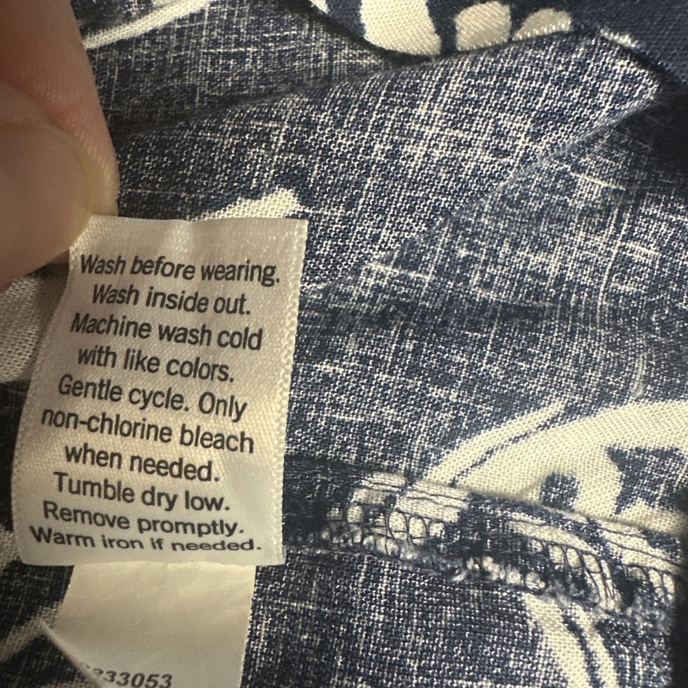 Sonoma Linen Blend Beach Print Pocket Swing Dress Plus Size 0X Coastal Beach - Picture 7 of 10